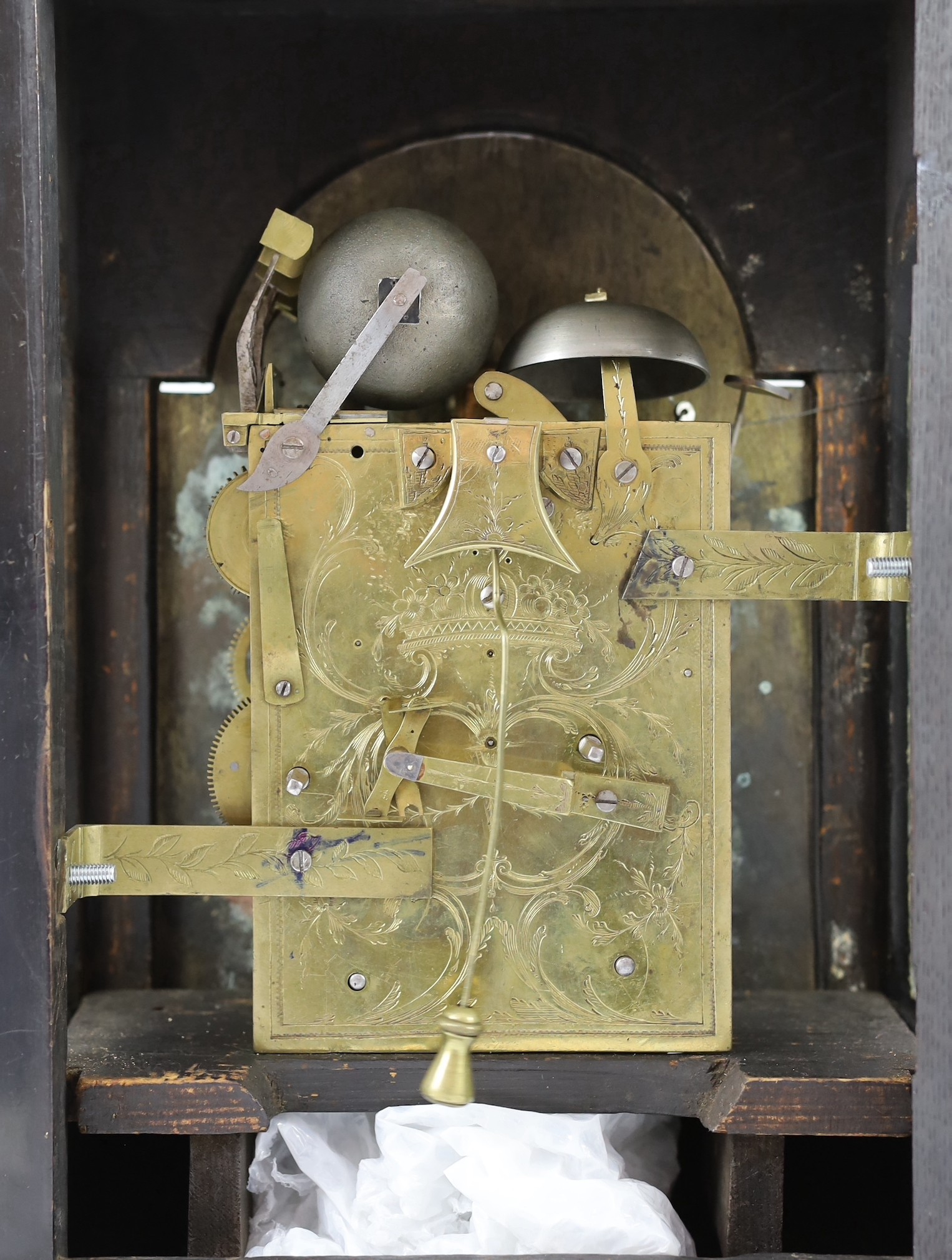 William Jones of London. A George III ebonised chiming and repeating bracket clock, 29cm wide 17cm deep 52cm high